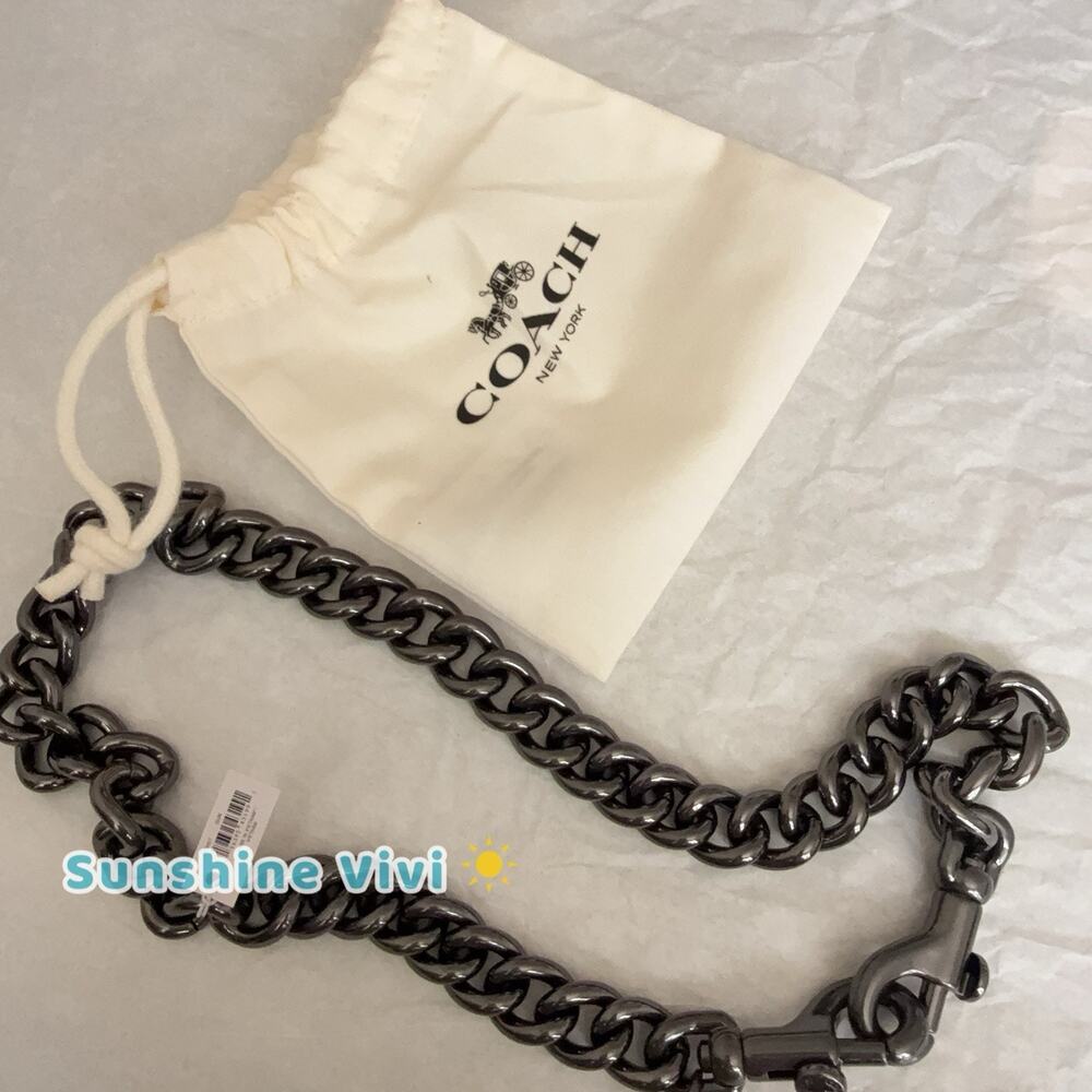 NWT COACH CR457 Chunky Chain Shoulder Strap 23 3/4” Gunmetal Tone